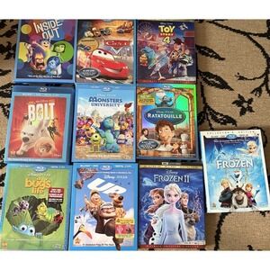Lot Of 10 Disney Classic & Pixar Blu Ray Movies Cars Toy Story Frozen UP!
